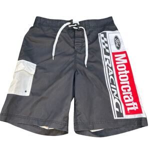 Ford Motorcraft Racing Board Shorts Mens 36 Black Swim Trunks Surf Shorts